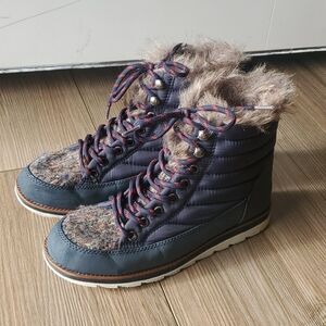 Muk Luks Sigrid Faux Fur Lace Up Boots
